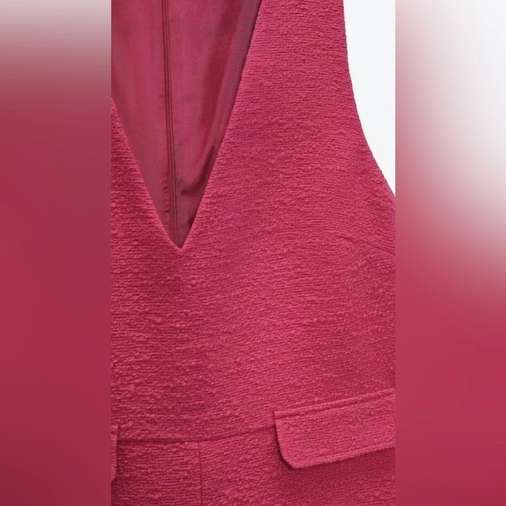 Zara Romper Sleeveless V Neck Mini Pink XS - Picture 5 of 8